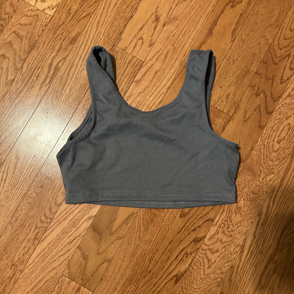 Gray Super Soft Cropped Tank Top